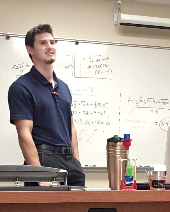 Kevin Engle teaching physics